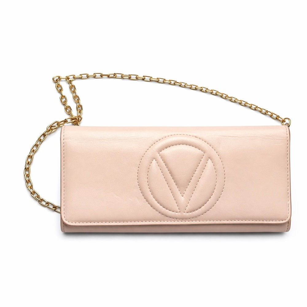 Mario Valentino Leather Chain Clutch